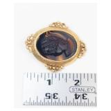 Florenza Left-Facing Cameo Gold-Tone Brooch