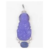 Quartzite Jade Buddha Sterling Silver Pendant