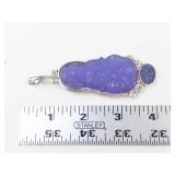 Quartzite Jade Buddha Sterling Silver Pendant