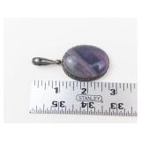 Multicolored Fluorite Sterling Silver Pendant