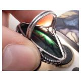 Gorgeous Sterling Silver Deeply Colored Bloodstone Ring Size 4.75 (Very cool, did not photograph well n person in lighting the gemstone is deep forest green with the iron speckles, Absolutely Beautifu