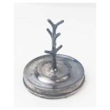 Super Unique Small European Hallmarked Silver Jewelry Branch Style Stand With Felt Base