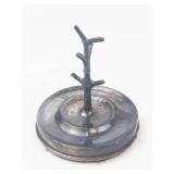 Super Unique Small European Hallmarked Silver Jewelry Branch Style Stand With Felt Base