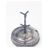 Super Unique Small European Hallmarked Silver Jewelry Branch Style Stand With Felt Base