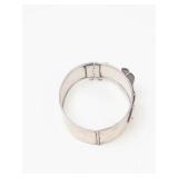 Vintage Silver-Tone Buckle Style Bangle Watch Cuff Bracelet