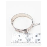 Vintage Silver-Tone Buckle Style Bangle Watch Cuff Bracelet