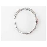 Sterling Rhodochrosite Hinged Cuff Bracelet