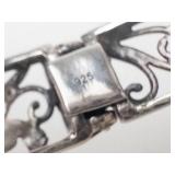 Sterling Rhodochrosite Hinged Cuff Bracelet