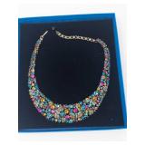Heidi Daus Multicolor Crystal 'FANTASY IN FLORALS' Statement Necklace With Box