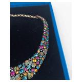 Heidi Daus Multicolor Crystal 'FANTASY IN FLORALS' Statement Necklace With Box