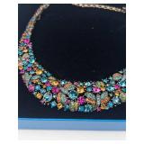 Heidi Daus Multicolor Crystal 'FANTASY IN FLORALS' Statement Necklace With Box
