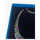 Heidi Daus Multicolor Crystal 'FANTASY IN FLORALS' Statement Necklace With Box