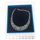 Heidi Daus Multicolor Crystal 'FANTASY IN FLORALS' Statement Necklace With Box