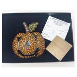 Heidi Daus Jeweled Pumpkin Brooch With Box & Papers