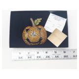 Heidi Daus Jeweled Pumpkin Brooch With Box & Papers