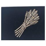 Heidi Daus Crystal Floral Brooch With Box & Card