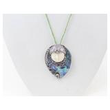 Sajen Abalone & Multigemstone Goddess Sterling Silver Necklace