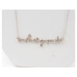 Sterling Silver 'SUNSHINE & GUNPOWDER' Script Pendant Necklace 18 in
