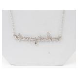 Sterling Silver 'SUNSHINE & GUNPOWDER' Script Pendant Necklace 18 in