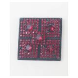 Vintage Dazzling Capri Red Rhinestone Square Brooch Pin