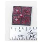 Vintage Dazzling Capri Red Rhinestone Square Brooch Pin