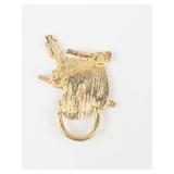 Gold Tone Musical Instrument Brooch Pin