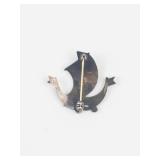 Norwegian Sterling Silver Sailboat Ship Pin