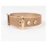 Avon Mesh Gold Tone Belt Style Bracelet