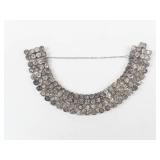 Vintage Czecho Rhinestone Bracelet With Safety Chain