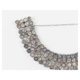 Vintage Czecho Rhinestone Bracelet With Safety Chain