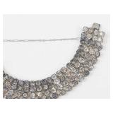 Vintage Czecho Rhinestone Bracelet With Safety Chain
