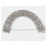Vintage Czecho Rhinestone Bracelet With Safety Chain
