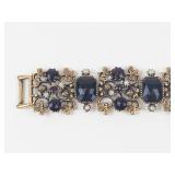 Gold-Tone Rhinestone & Pearl Clip-On Earring Bracelet Set 7 in