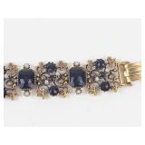 Gold-Tone Rhinestone & Pearl Clip-On Earring Bracelet Set 7 in