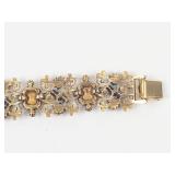 Gold-Tone Rhinestone & Pearl Clip-On Earring Bracelet Set 7 in
