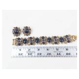 Gold-Tone Rhinestone & Pearl Clip-On Earring Bracelet Set 7 in