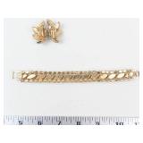 Rhinestone Clip-On Earrings & Bracelet Set