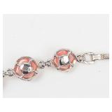 Vintage Sarah Coventry Coral Rose Bracelet & Clip Earrings Set