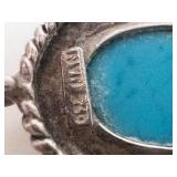 Sterling Silver Turquoise Link Bracelet 7.75 in