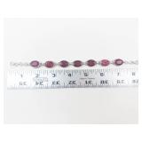 Ruby Sterling Silver Link Bracelet