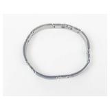 Men's Black Enamel Stainless Steel Bracelet 8.25 in