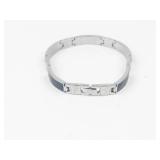 Men's Black Enamel Stainless Steel Bracelet 8.25 in