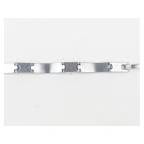 Men's Black Enamel Stainless Steel Bracelet 8.25 in