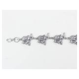 Sterling Silver Elephant Charm Bracelet
