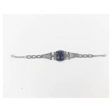 Art Deco Style Sterling Silver Bracelet 6 in