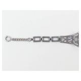 Art Deco Style Sterling Silver Bracelet 6 in