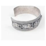 STS Sterling Silver Elephant Cuff Bracelet