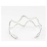 Double Weave Sterling Silver Cuff Bracelet
