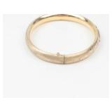 Black Hills Gold Etched 14K Gold Filled Floral Bangle Bracelet