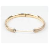 Black Hills Gold Etched 14K Gold Filled Floral Bangle Bracelet